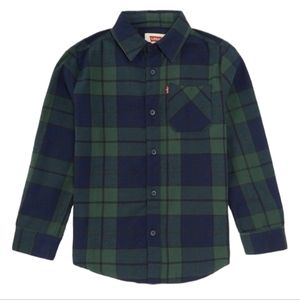 NWT Levi's Plaid Flannel Green & Blue Button Down Shirt